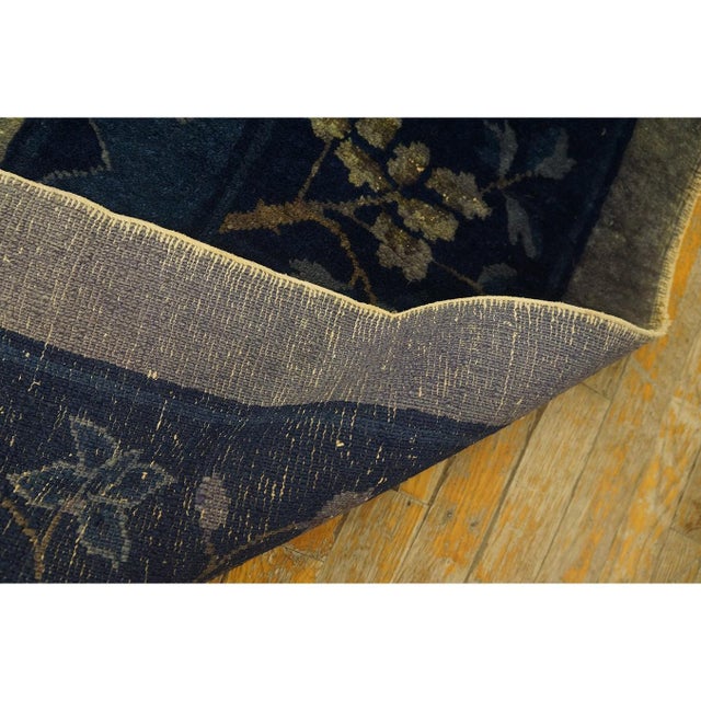 Dark Gray 1920s Gray Field Antique Floral Deco Chinese Peking Rug Wool Area 9'3" X 11'6" For Sale - Image 8 of 8