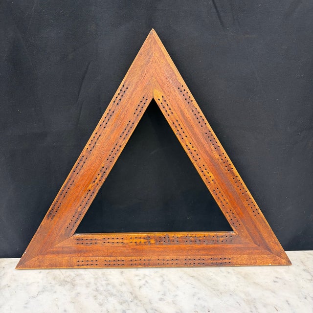 Antique Triangular Hardwood Cribbage Board For Sale In Portland, ME - Image 6 of 6