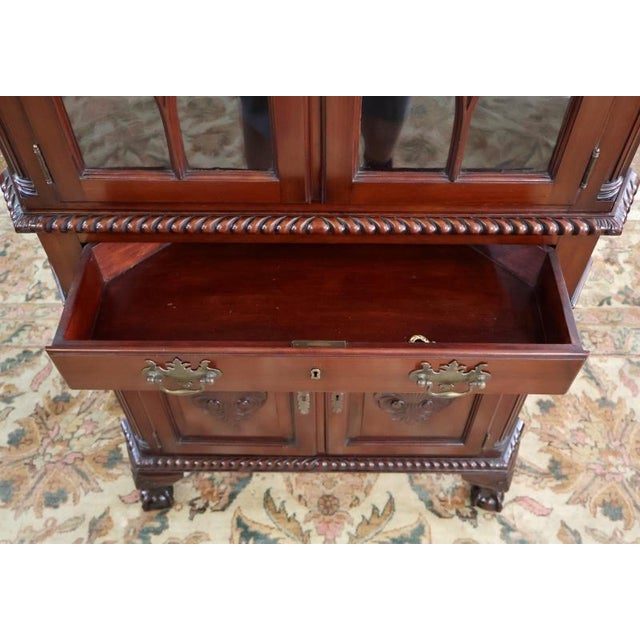 Wood 19th Century Mahogany Centennial Chippendale Ball & Claw Corner Cabinet For Sale - Image 7 of 15