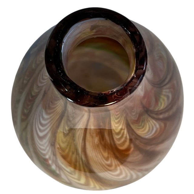 Art Glass Vase Pulled Swirled Feather Millefiori Murine For Sale In New York - Image 6 of 14