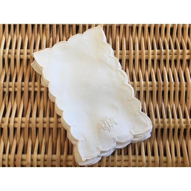 French Monogrammed Linen Cocktail Napkins Set of 10 Chairish