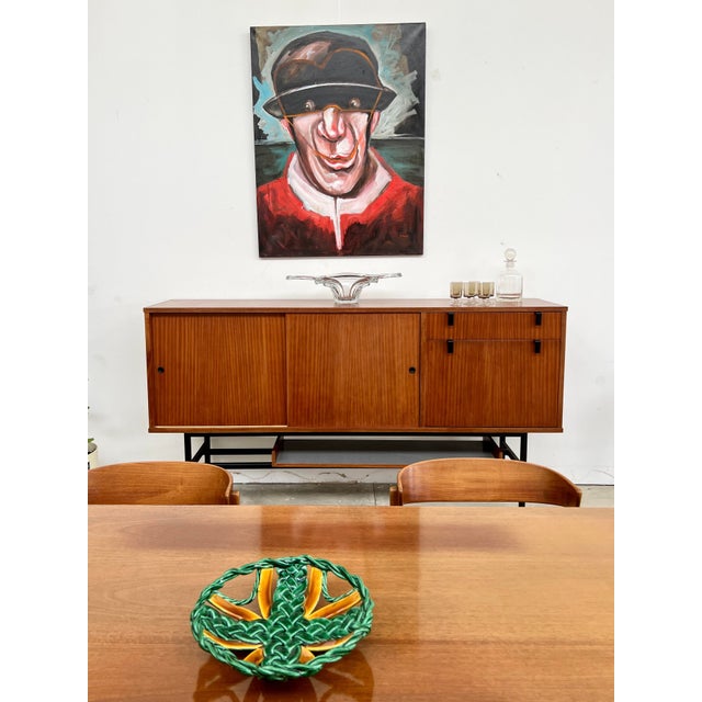 Modernist Teak Sideboard with Metal Base by Alain Richard for Caminelle, 1960s For Sale - Image 11 of 18