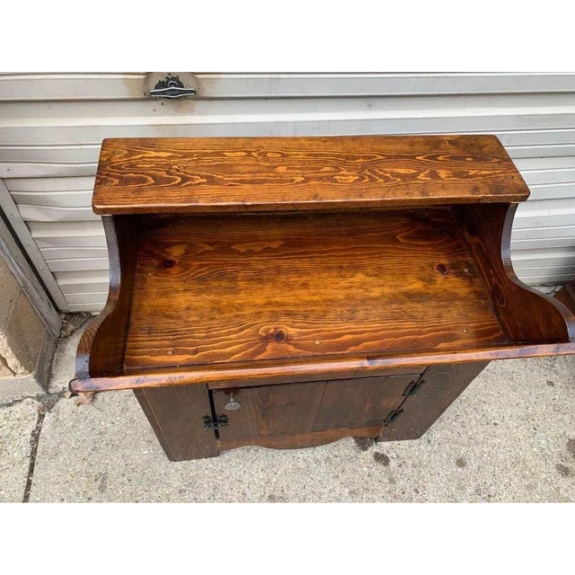 American 19th Century Antique Small Pine Dry Sink Cabinet For Sale - Image 3 of 12