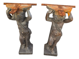 Bronze Console Supports with Putti, 1930s, Set of 2
