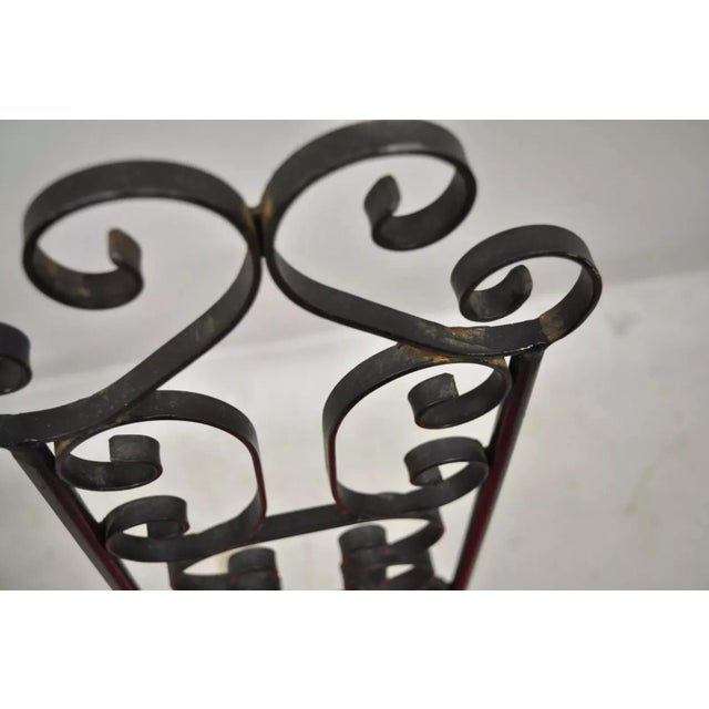 Black Mid 20th Century Vintage Salterini Style Scrolling Wrought Iron Side Chairs by Tip Top - A Pair For Sale - Image 8 of 9