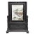 Monumental Rosewood Screen With Famille Rose Landscape Plaque For Sale