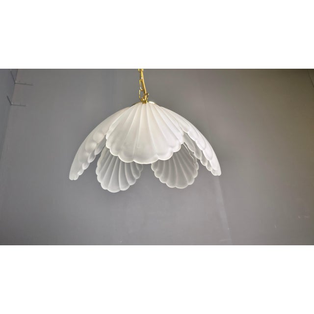 Vintage Italian Glass and Brass Chandelier, 1970s For Sale - Image 9 of 16