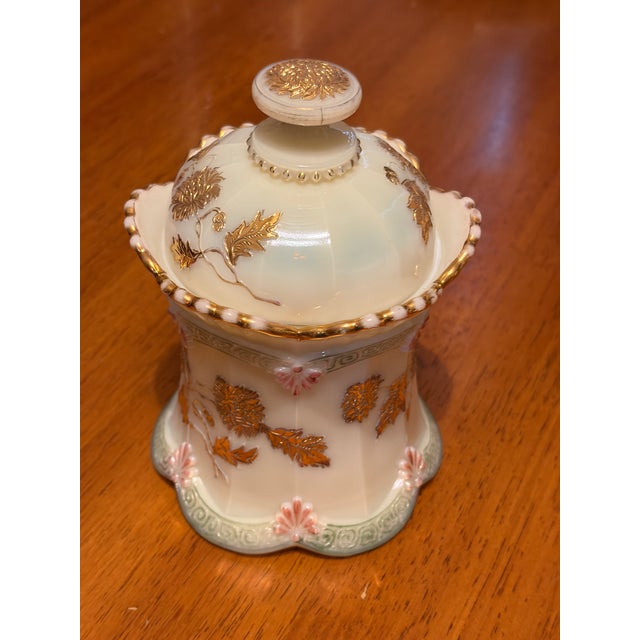 Early 20th Century Northwood Glass Company Custard Glass Table Set - Set of 3 For Sale - Image 15 of 18