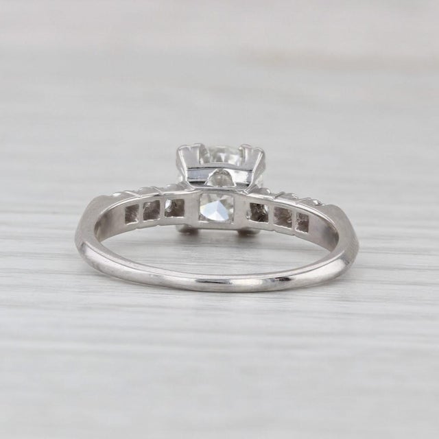 Vintage 1.08ctw Transitional Round Engagement Ring Platinum Size 7 For Sale In Greensboro - Image 6 of 8