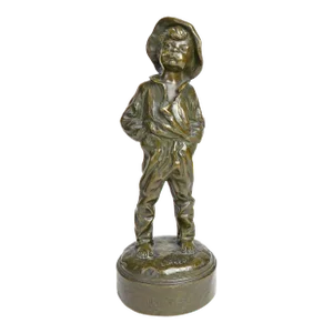 19th Century French Patinated Bronze Figural Sculpture by Louis Kley