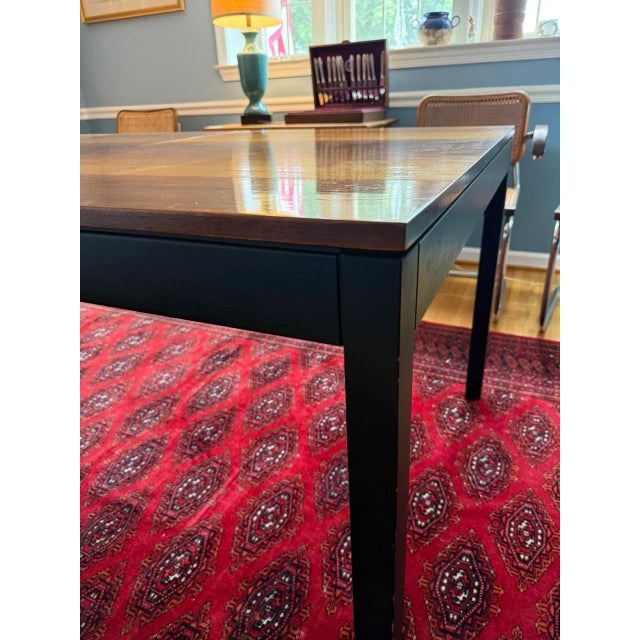 Mid Century Modern Mixed Wood Parsons Dining Table, Attr. To Milo Baughman for Directional Furniture For Sale - Image 9 of 10