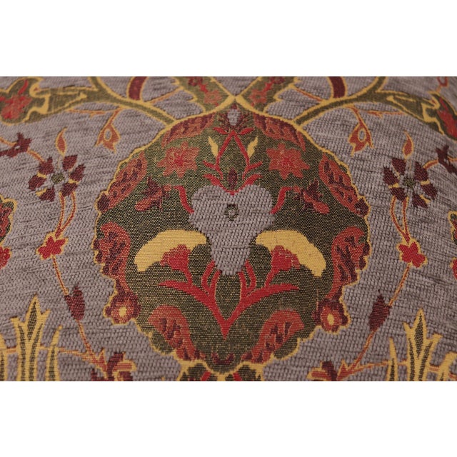 2020s Boho Chic Turkish Tulip Chenille Gray Red Decorative Throw Pillow - a Pair For Sale - Image 5 of 7