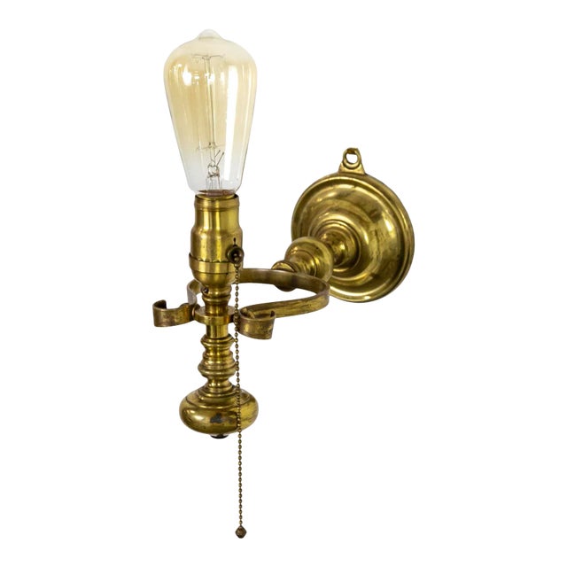Late 19th Century Brass Gimbal Ship Sconce For Sale