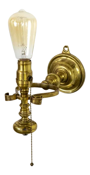 Late 19th Century Brass Gimbal Ship Sconce