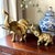 1970s Vintage Solid Brass Elephant Figurines Pair | Mid Century Decor | Hollywood Regency | Grand-Millennial Shelf Decor For Sale - Image 5 of 10