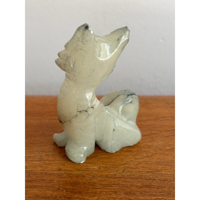 Vintage Carved Onyx Fox Figurine For Sale - Image 4 of 6