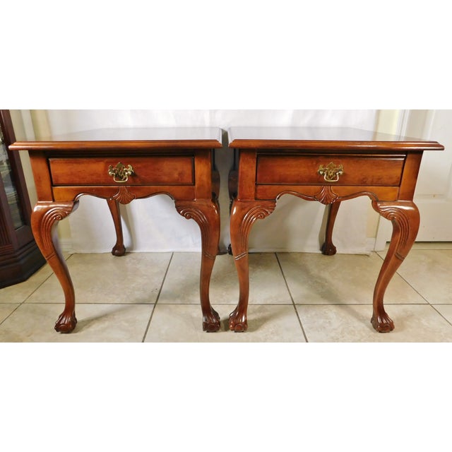 Broyhill Solid Mahogany Wood Ball & Claw Foot Side/End Tables or