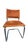 Striking set of four vintage 1970s Mid-Century Modern dining chairs featuring sculpted oak frames, warm cognac suede...