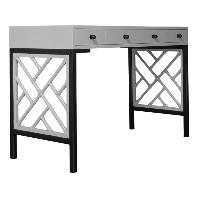 Chippendale Writing Desk - Light Gray For Sale