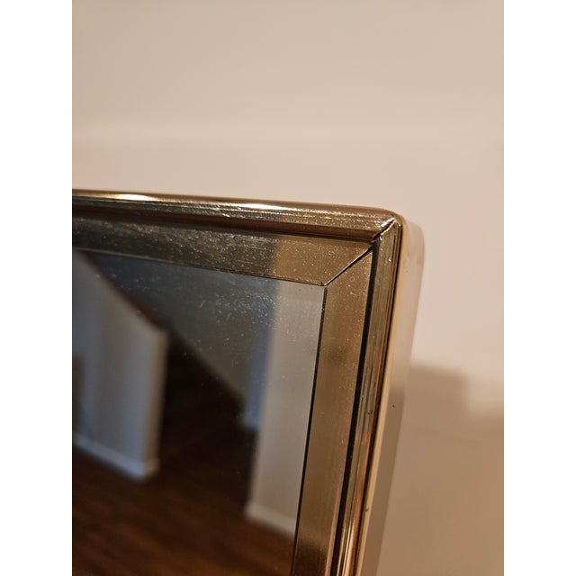 Wood Hollywood Regency George Koch Sons Brass Bamboo Cheval Mirror For Sale - Image 7 of 9