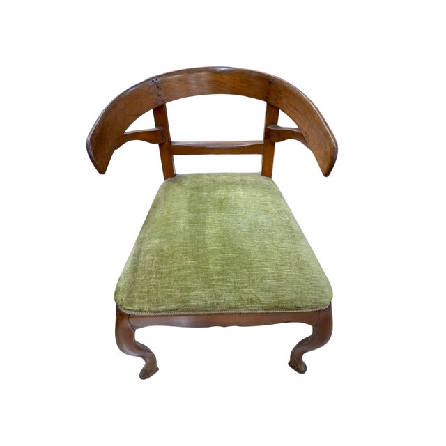 Walnut Tub Chair with Pied-De-Biche Legs, 1890s For Sale - Image 3 of 6