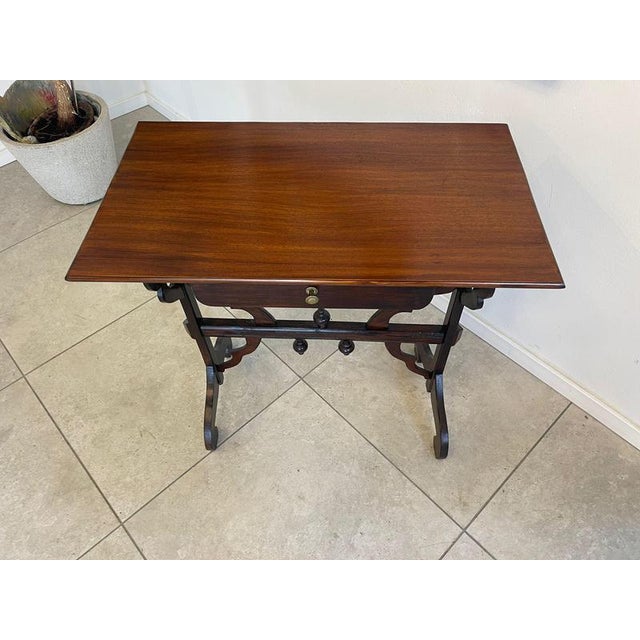 Brown Art Nouveau Side Table, 1920s For Sale - Image 8 of 17