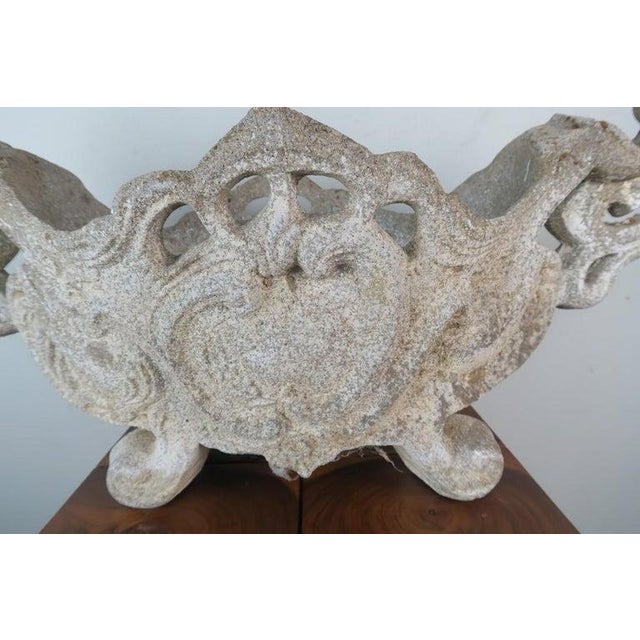Monumental Hand-Carved Stone Garden Urn / Basin, Possibly Southeast Asian For Sale In Los Angeles - Image 6 of 10