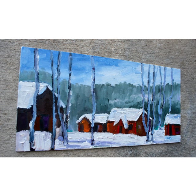 "Sorenson's in Winter" Contemporary Winter Landscape Oil Painting For Sale - Image 12 of 12