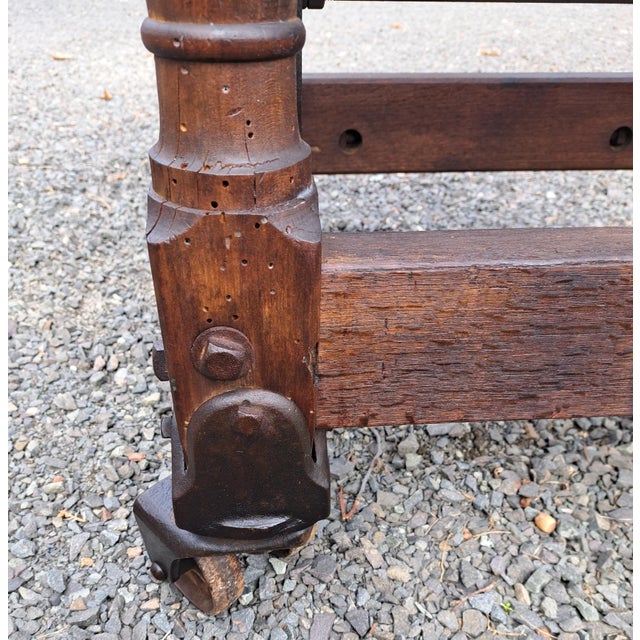 1920s Printers Turtle Lift Table Island Work Table For Sale - Image 9 of 12