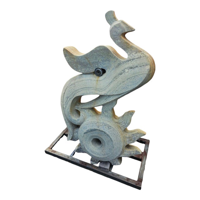 1930s Art Deco Style Granite Peacock Sculpture For Sale