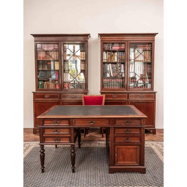 Brown Antique French Louis XVI Neoclassical Writing Desk For Sale - Image 8 of 10