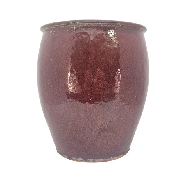 Late 20th-Century Chinese Oxblood-Glazed Stoneware Planter 9.75" For Sale - Image 4 of 10