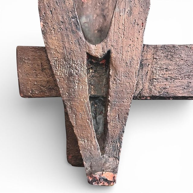 Bronze Vintage Figural Terracotta Sculpture of Two Seated Figures For Sale - Image 8 of 10