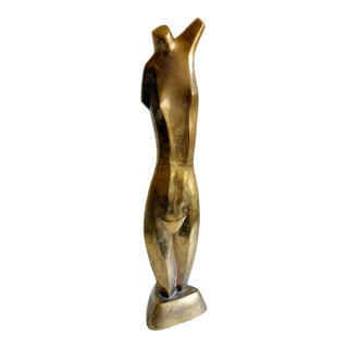 1970s Brass Nude Sculpture by Artist Emiel De Block For Sale