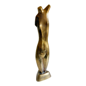 1970s Brass Nude Sculpture by Artist Emiel De Block