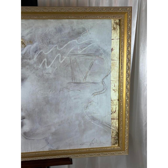 Vintage Large Richard Franklin "Song of Athena" Framed Fine Art Canvas Print, Gilded Hand-Applied Gold Leaf, Neoclassical Statement Wall Decor For Sale In Phoenix - Image 6 of 8