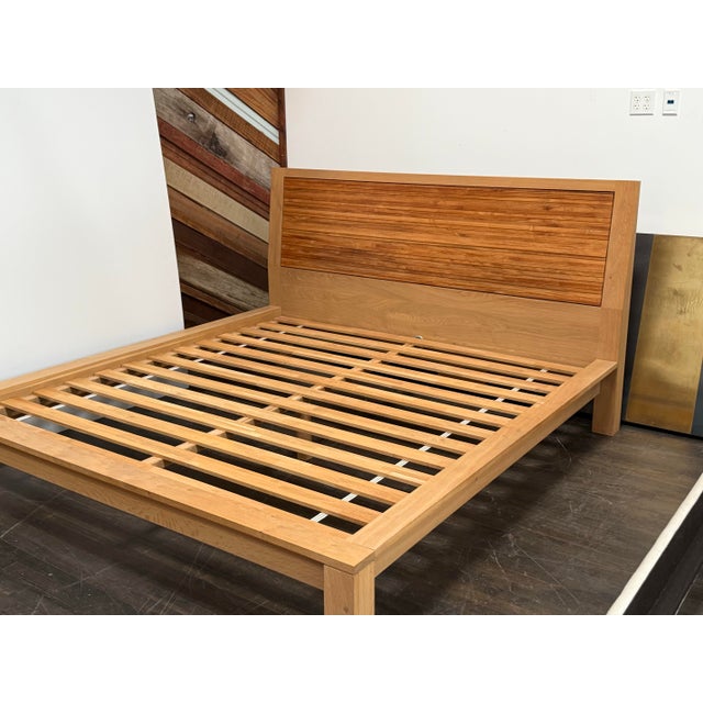 Mid-Century Modern Eastern King Size Crate & Barrel Sierra Bed Frame For Sale - Image 3 of 12