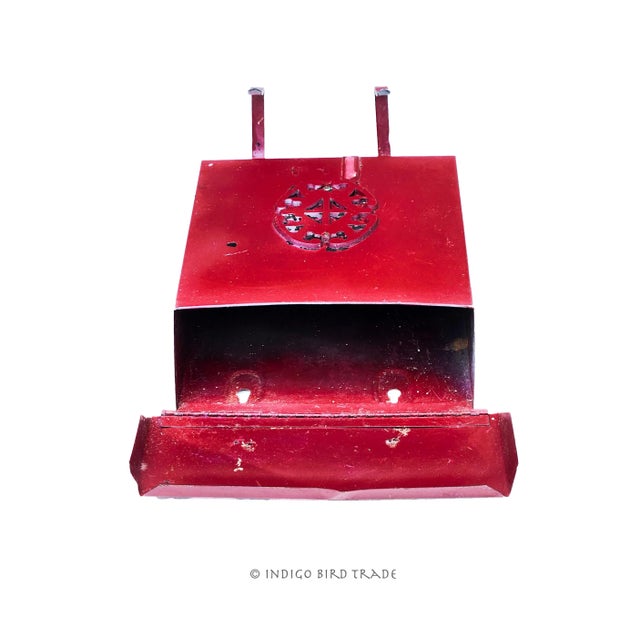 Metal Early 20th Century Antique Metal Mailbox With Newspaper Magazine Rack For Sale - Image 7 of 9