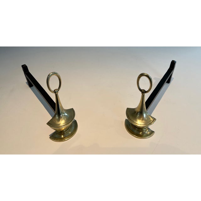 1960s Neoclassical Style Bronze Andirons - a Pair For Sale - Image 4 of 12
