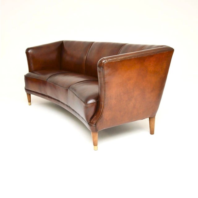 Vintage Danish Leather Sofa, 1950s For Sale - Image 4 of 11
