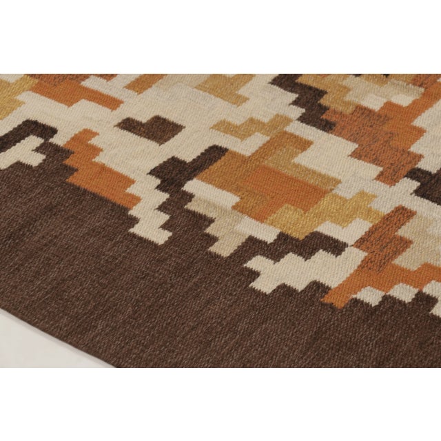 Vintage Swedish Kilim "Korall Brun" by Erik Lundberg in Earthy Hues - Rug & Kilim For Sale In New York - Image 6 of 10