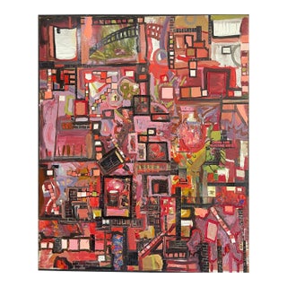 Contemporary Modern Abstract Oil on Board, the Weave For Sale