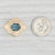 1980s 1.50ct Blue Topaz Slide Charm 14k Yellow Gold Vintage Ornate Richard Klein For Sale - Image 5 of 5