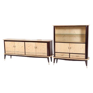 Vintage Set of Bar Cabinet & Sideboard in Mahogany & Ash, 1950s For Sale