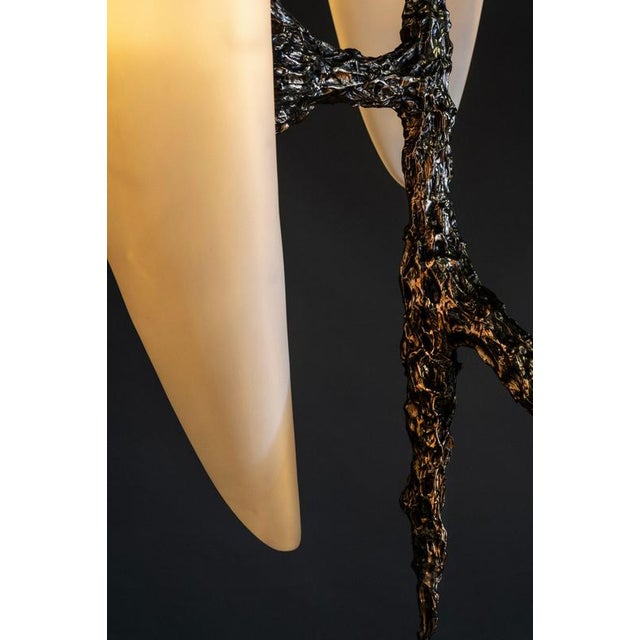 LV-426 Vertical 2 Diffusers Pendant in Patinated Cast Bronze by William Guillon For Sale - Image 14 of 16