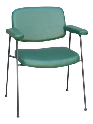 1950s Pierre Paulin for Thonet Green Vinyl Armchair