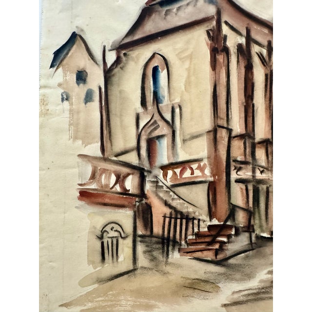 Original watercolor on paper by Henry Emil Salloch, also known as Heinz Emil Salloch, the German-born American artist and...