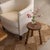 Lovely vintage stool with circular seat and bobbin tripod legs from France. Circular seat has beautiful carved ring detail...
