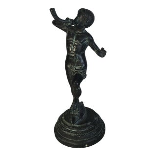 Maitland Smith Bronze Figure Playing Horn For Sale