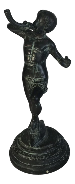 Maitland Smith Bronze Figure Playing Horn